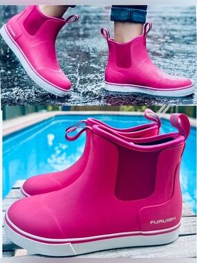 WATERPROOF DECK BOOTS PINK BY FURUIAN WOMENS 6~NEW